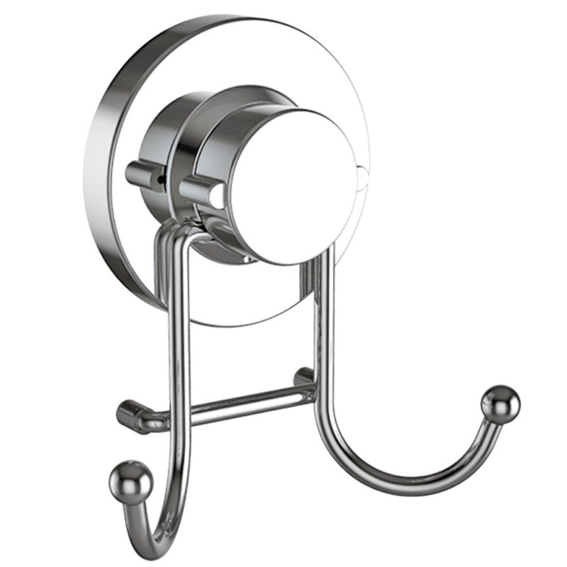 HOME SO Suction Cup Hooks for Shower, Bathroom, Kitchen, Glass Door, Mirror, Tile â€“ Loofah, Towel, Coat, Bath Robe Hook Holder for Hanging up to 15 lbs â€“ Rustproof Chrome Stainless Steel (1-Pack) - Image 1